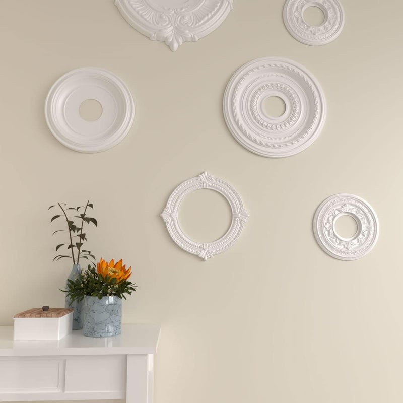 Ekena Millwork CM13BN Benson Ceiling Medallion, 13 1/8"OD x 8"ID x 5/8"P (Fits Canopies up to 8"), Factory Primed - Image 5